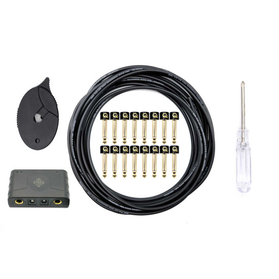 Qable Solderless Patch Cable Kit 16pc Gold Plated Straight/Angled Plugs 6meters Black Cable