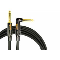 Qable TS50 Mono Silent / Mute Straight to Angled Plug Cable for Instruments